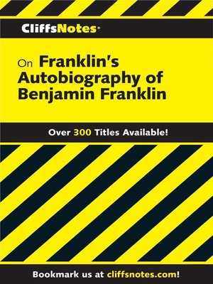 cover image of CliffsNotes on Franklin's the Autobiography of Benjamin Franklin